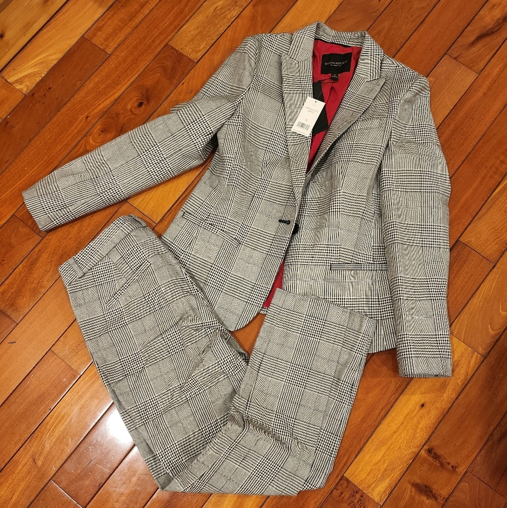 Banana Republic Pant Suit Set Plaid